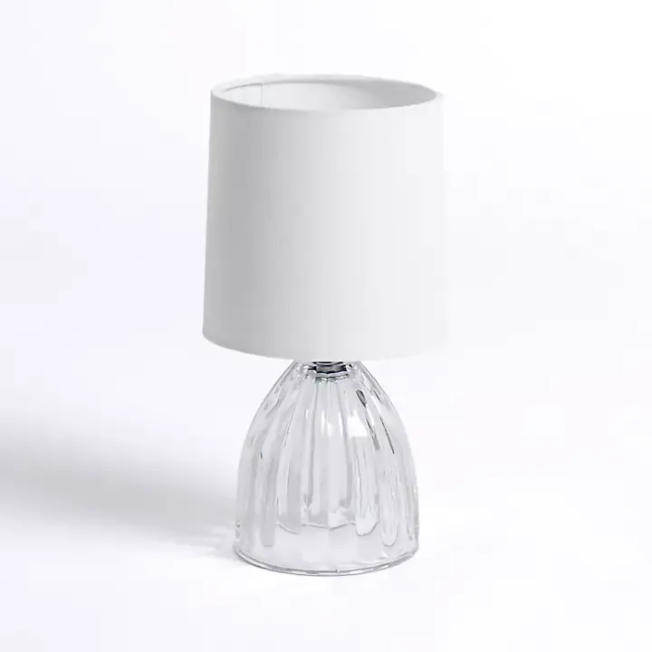 Clear Glass Ribbed Dome Mini Table Lamp