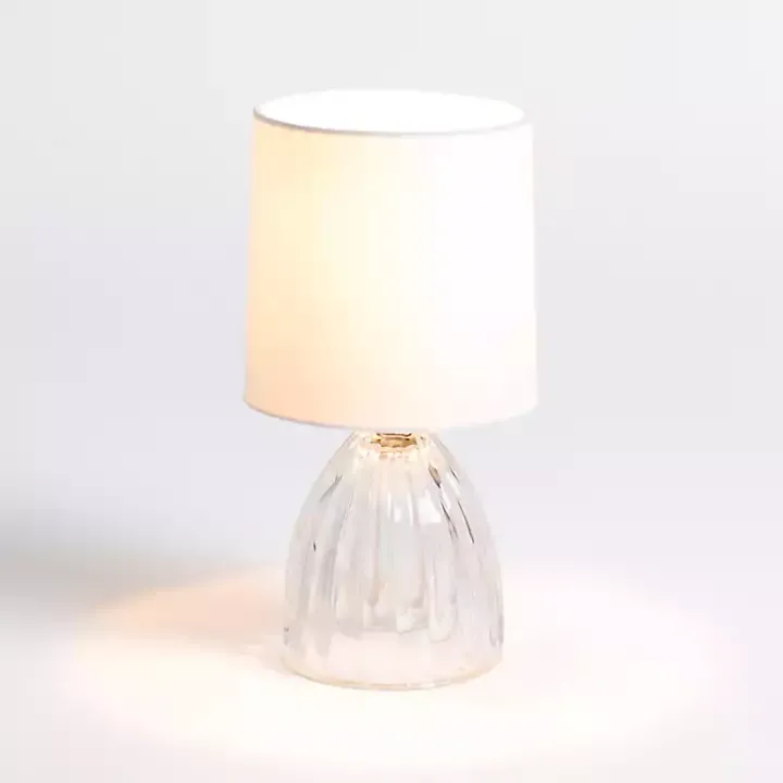 Clear Glass Ribbed Dome Mini Table Lamp