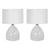 Clear Glass Tapered Table Lamps, Set of 2