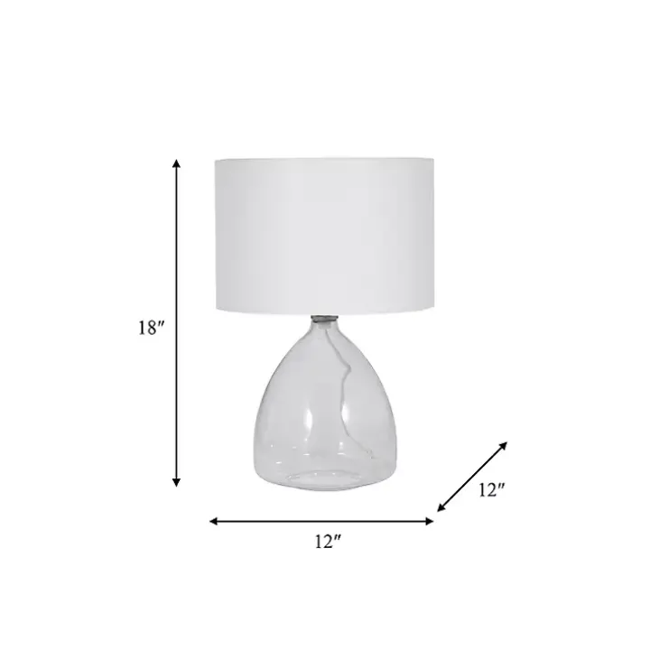 Clear Glass Tapered Table Lamps, Set of 2