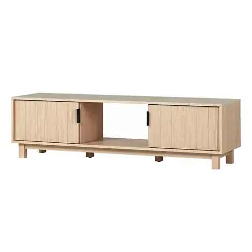 Coastal Oak Fluted 2-Door Compact TV Stand