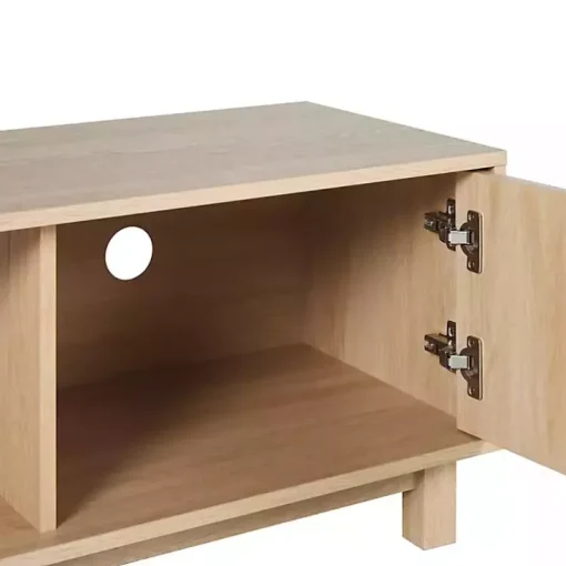 Coastal Oak Fluted 2-Door Compact TV Stand