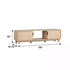 Coastal Oak Fluted 2-Door Compact TV Stand