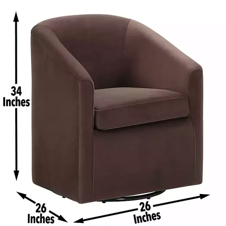 Coco Velvet Swivel Barrel Accent Chair