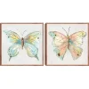 Colorful Butterfly Framed Canvas Prints, Set of 2