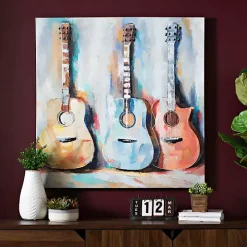 Colorful Guitars Canvas Art Print