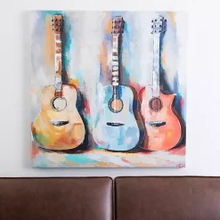 Colorful Guitars Canvas Art Print