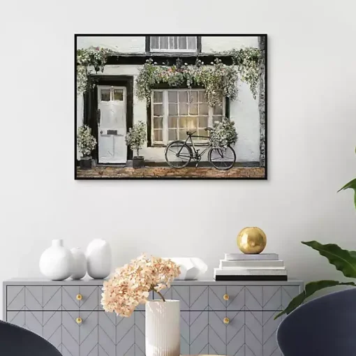 Cottage Charm Framed Canvas Art Print