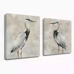 Crane at Dusk Giclee Canvas Art Prints, Set of 2