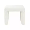 Cream Boucle Arch Ottoman