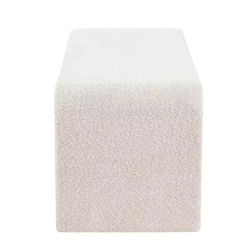 Cream Boucle Waterfall Bench, 52 in.