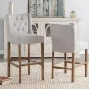 Cream Button Tufted Kia Barstool