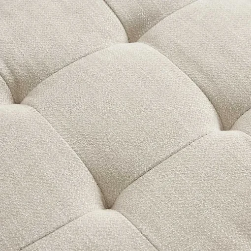 Cream Button Tufted Upholstered Storage Bench