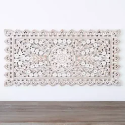 Cream Carved Wooden Wall Plaque