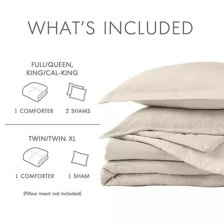 Cream Chambray 3-pc. Full/Queen Comforter Set