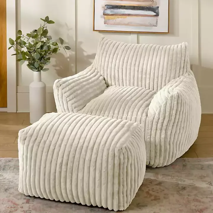 Cream Comfy Foam Lounge Chair