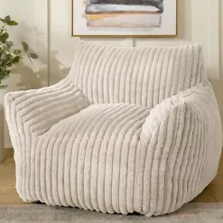 Cream Comfy Foam Lounge Chair