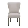 Cream Curved Back Upholstered Dining Chair