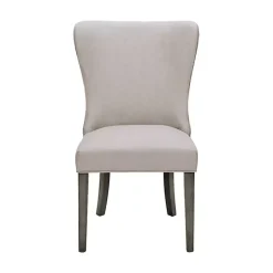 Cream Curved Back Upholstered Dining Chair