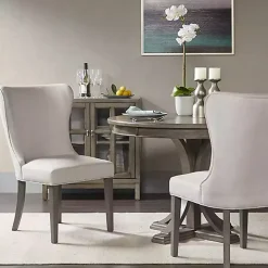 Cream Curved Back Upholstered Dining Chair