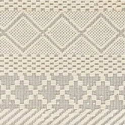 Cream Diamond Tassel Wool Area Rug, 8x10