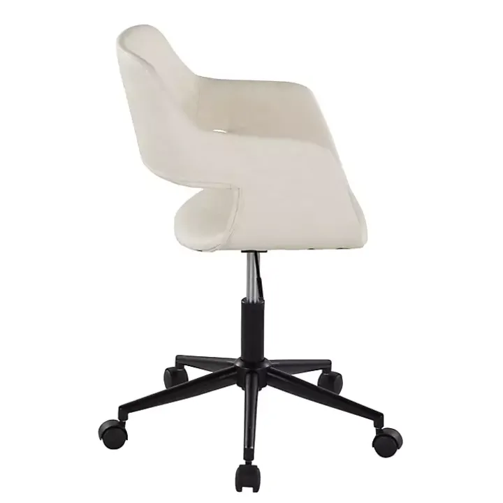 Cream Faux Leather & Black Marshall Office Chair