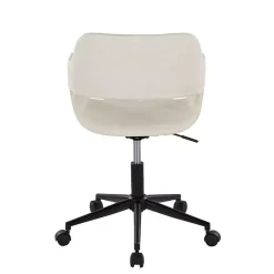 Cream Faux Leather & Black Marshall Office Chair