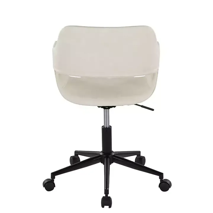 Cream Faux Leather & Black Marshall Office Chair
