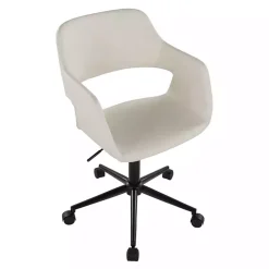 Cream Faux Leather & Black Marshall Office Chair