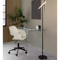 Cream Faux Leather & Black Marshall Office Chair