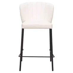 Cream Faux Leather Liddy Counter Stools, Set of 2