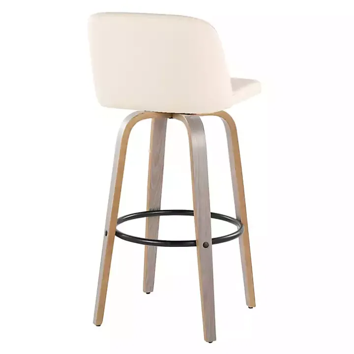 Cream Faux Leather Torino Bar Stools, Set of 2
