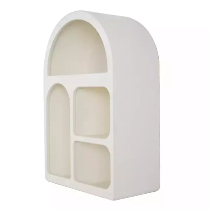 Cream Geometric Arch Wall Shelf