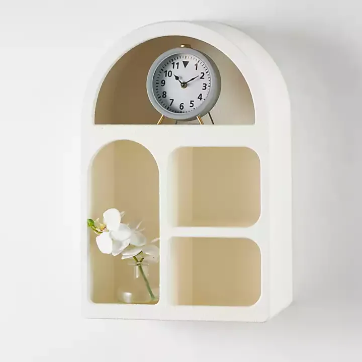 Cream Geometric Arch Wall Shelf