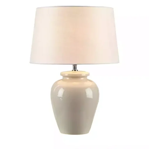 Cream Glazed Ceramic Anzio Table Lamp