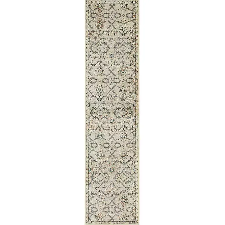 Cream Granary Floral Runner, 2x8