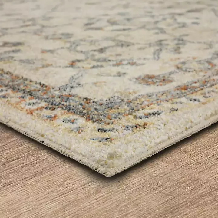 Cream Granary Floral Runner, 2x8