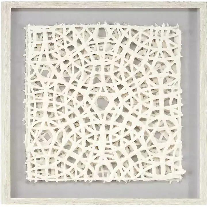 Cream Handcut Paper Doily Shadowbox Framed Art