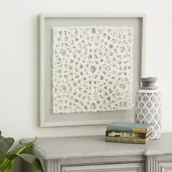 Cream Handcut Paper Doily Shadowbox Framed Art
