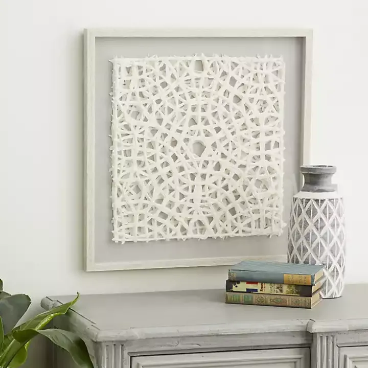 Cream Handcut Paper Doily Shadowbox Framed Art