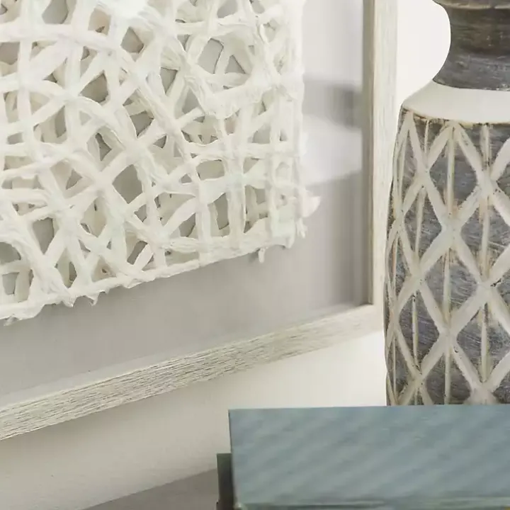 Cream Handcut Paper Doily Shadowbox Framed Art