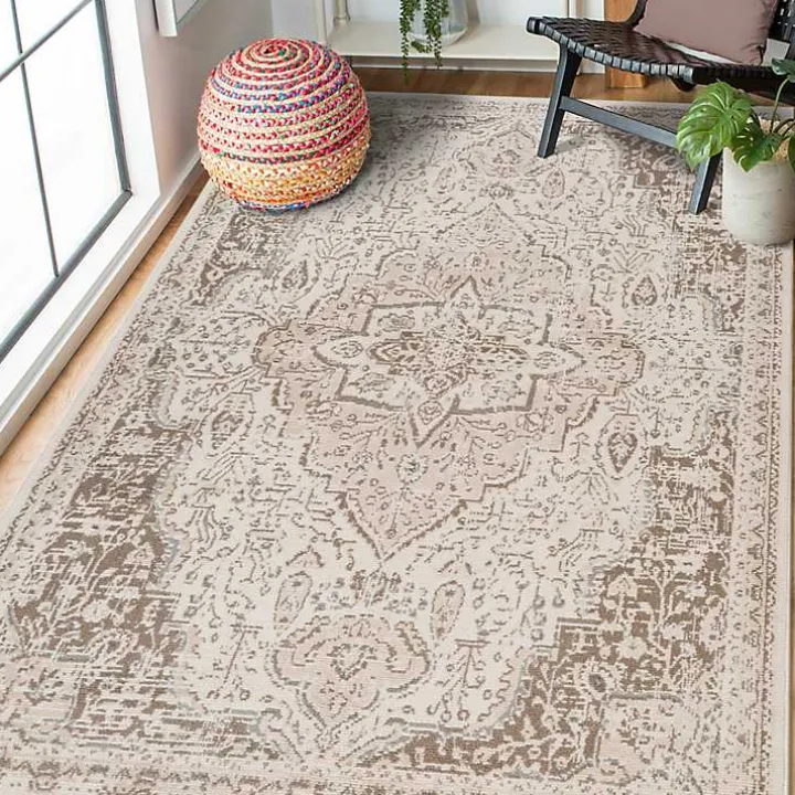 Cream Medallion Area Rug, 8x10