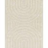 Cream Modern Curve Area Rug, 5x7