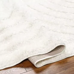 Cream Modern Curve Area Rug, 5x7