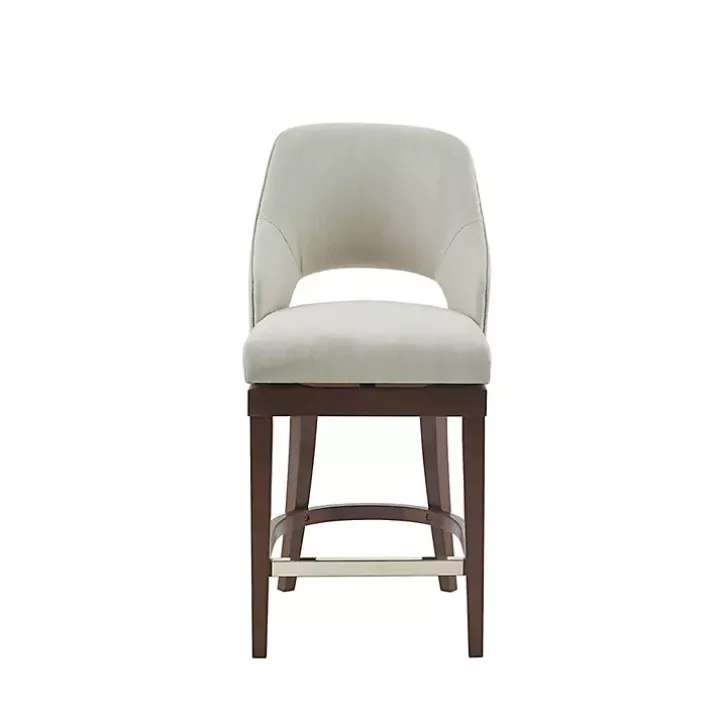 Cream Open Back Swivel Base Counter Stool