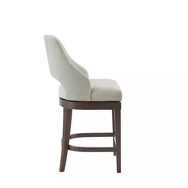 Cream Open Back Swivel Base Counter Stool