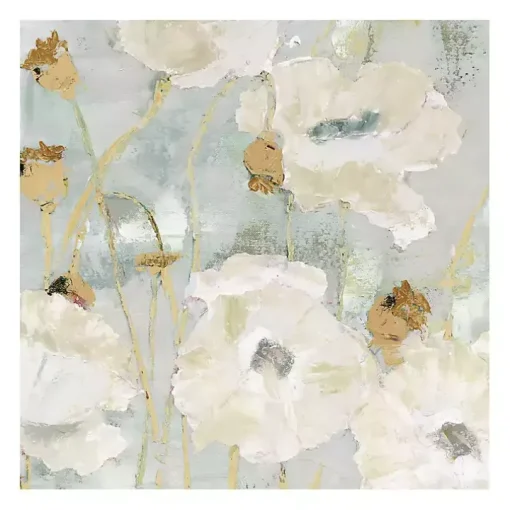 Cream Poppies in the Wind Giclee Canvas Art Print