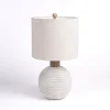 Cream Ridged Round Table Lamp