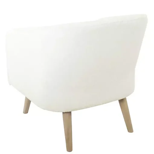 Cream Sherpa Upholstered Barrel Accent Chair