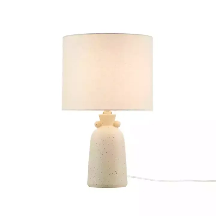 Cream Speckled Ceramic Table Lamp